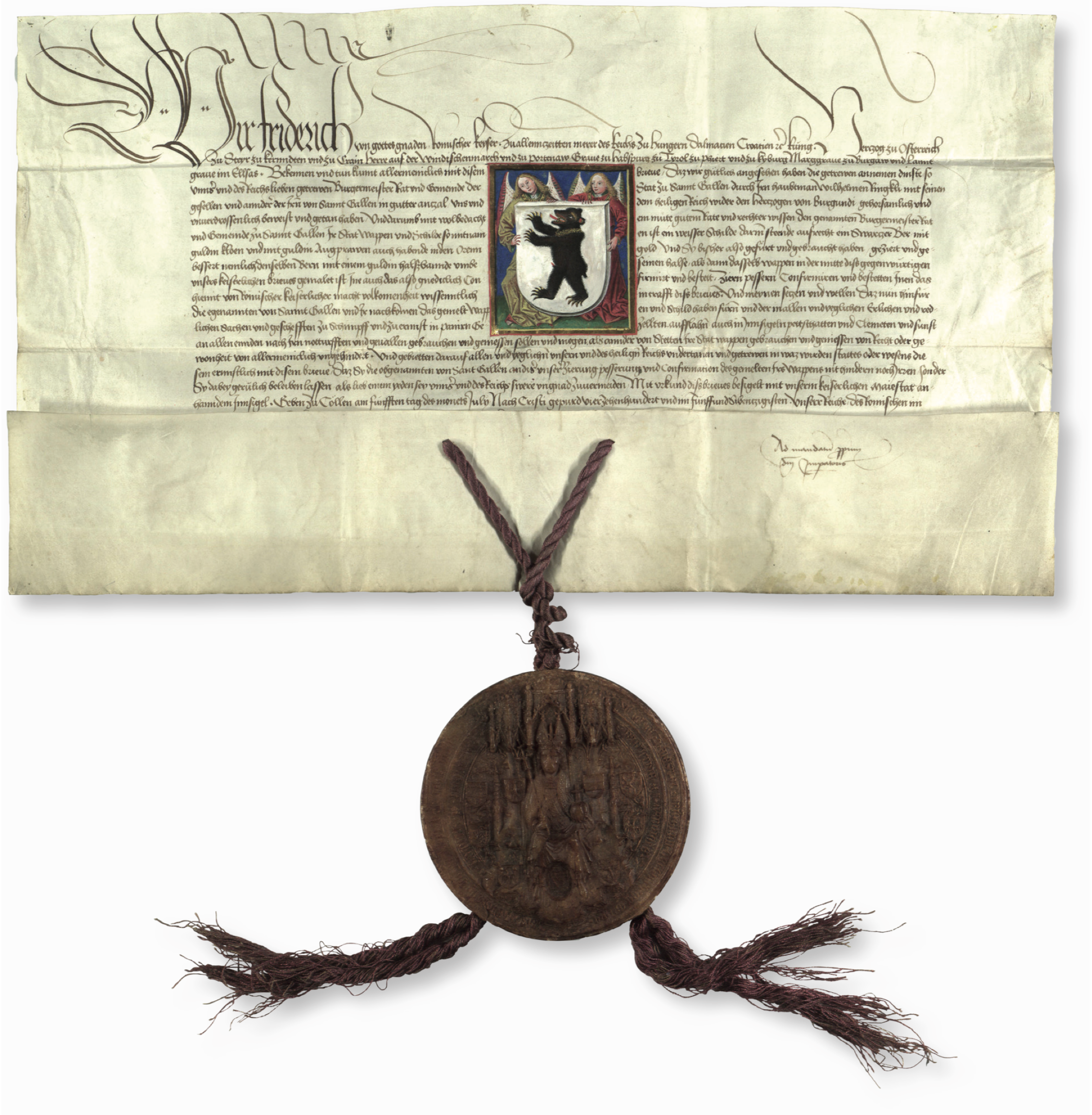 Wappenbesserung 1475 – Gold für den Sanktgaller Bären